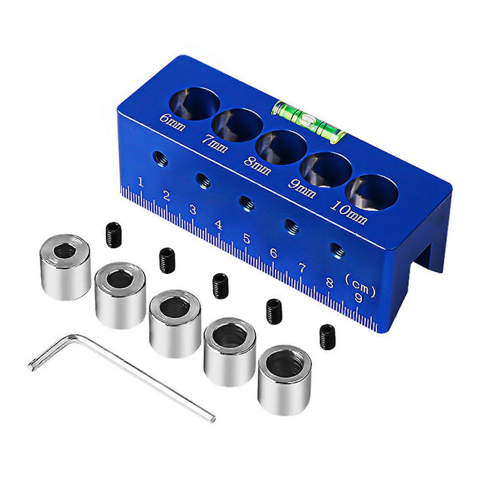 Drill Guide Block Hole Drilling Locator 6/7/8/9/10mm Sizes with Builts In Level Vertical Straight Drilling Fixture Jig Multicolor