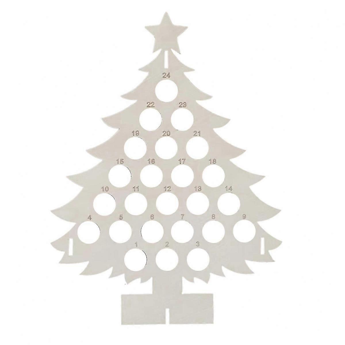 Exquisite Tipsy Wooden Christmas Advent Calendar for 24 Bottles - Wine Bottle Holder Christmas Countdown Tree Wine Rack