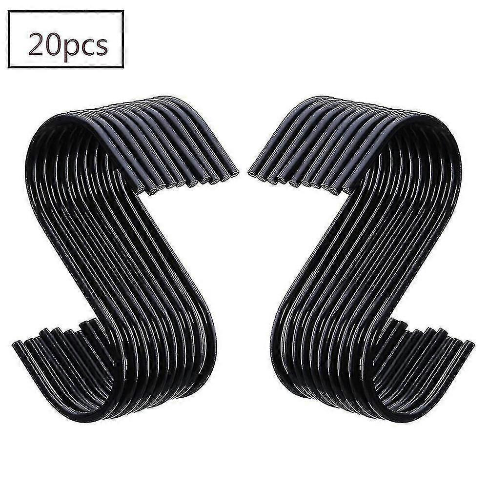 20 kusů černých závěsných háčků ve tvaru S