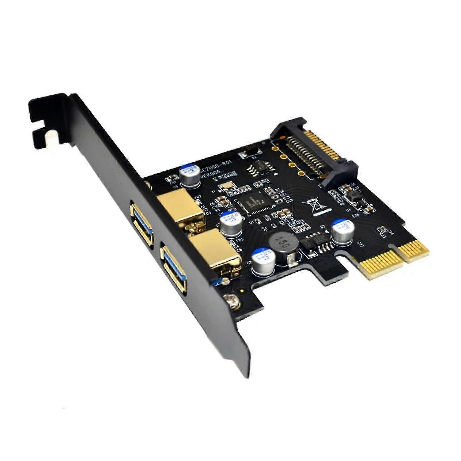2 Port PCIE USB 3.0 5Gbps Expansion Card for Desktop PC 5Gbps USB Power Distribution Technology Power Supply Card Cs