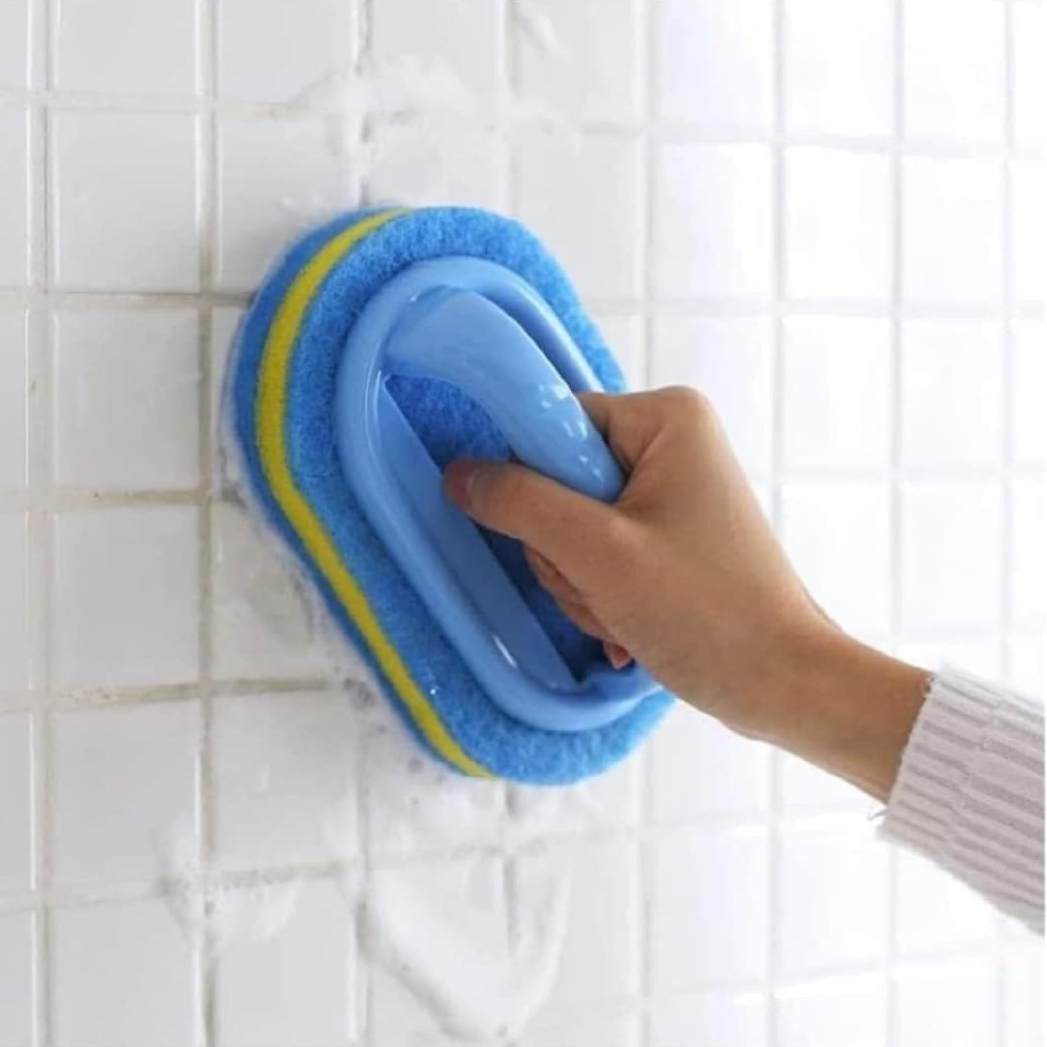 Heavy Duty Blue Scrubber With Handle Non Scratch Reusable Cleaning Pad