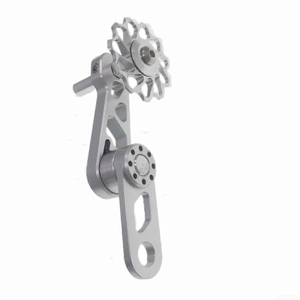 Bicycle Chain Tensioner For SingleSpeed Bikes, Compact And Lightweight, Silver Finish, Improves Chain Stability