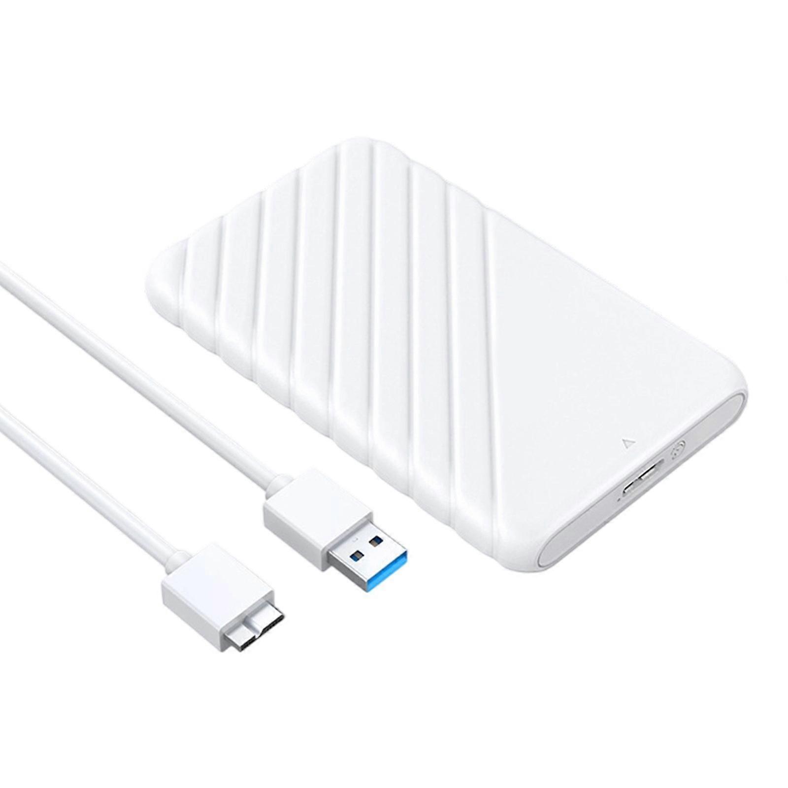 USB3.0 2.5inch Externally Hard Drive Enclosure Easy Installation Hard Drive Disk Box Enclosure 5Gbps Data Transfer  White