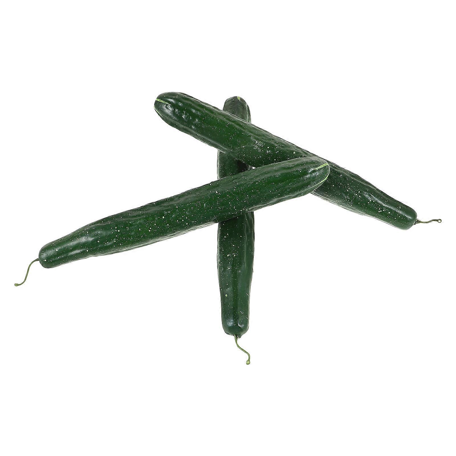 Artificial Cucumber 3Pcs Plastic Cucumber Ornaments for Decoration Use