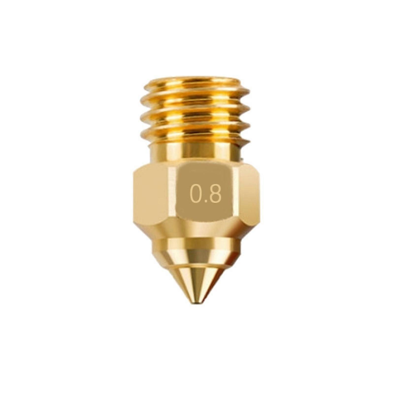 0.2mm 0.4mm 0.6mm 0.8mm 1.0mm Precise Copper Nozzle Set For 3D Printers 5 Standard Sizes Flows Control Easy Maintenance  0.8mm