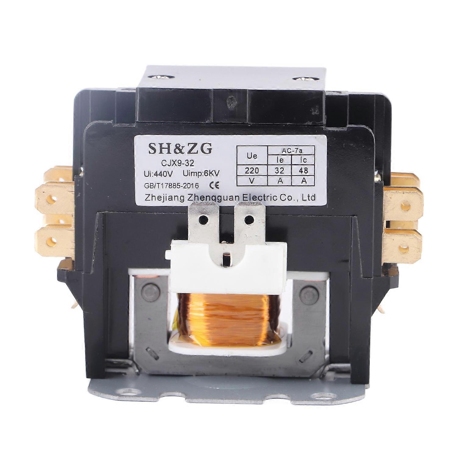 32A Air Conditioner Contactor Silver Alloy Contacts 2 Pole AC Contactor Relay for Power Distribution