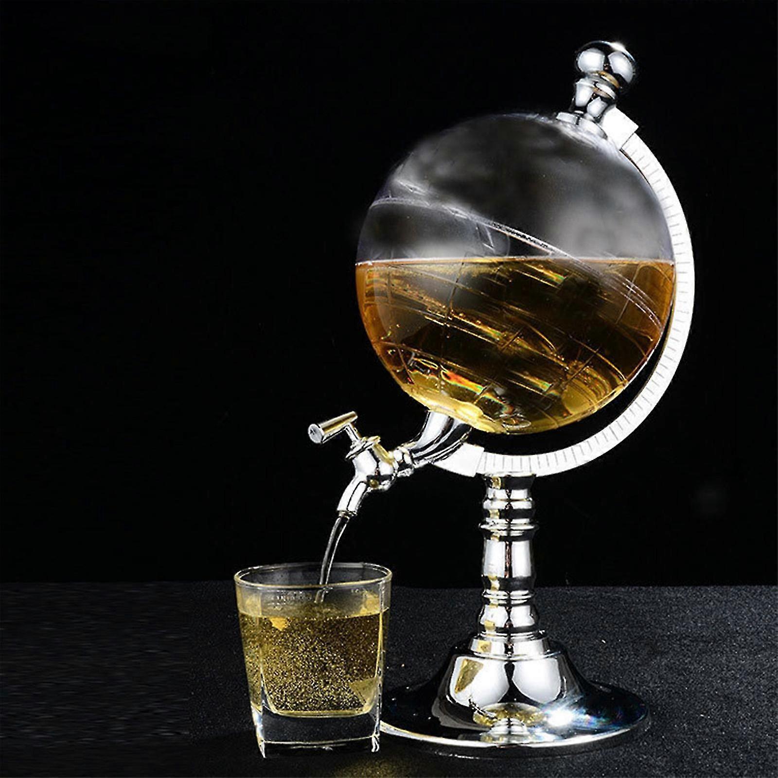 1.5l Globes Shape Dispenser With Funnel And Stopper - Tap Design, Decanter Dispenser For Wine, Liquors, Whiskey, Drinks