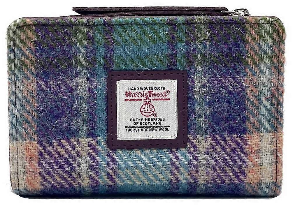 Maccessori Harris Tweed Medium Zip Purse - Purple/Green