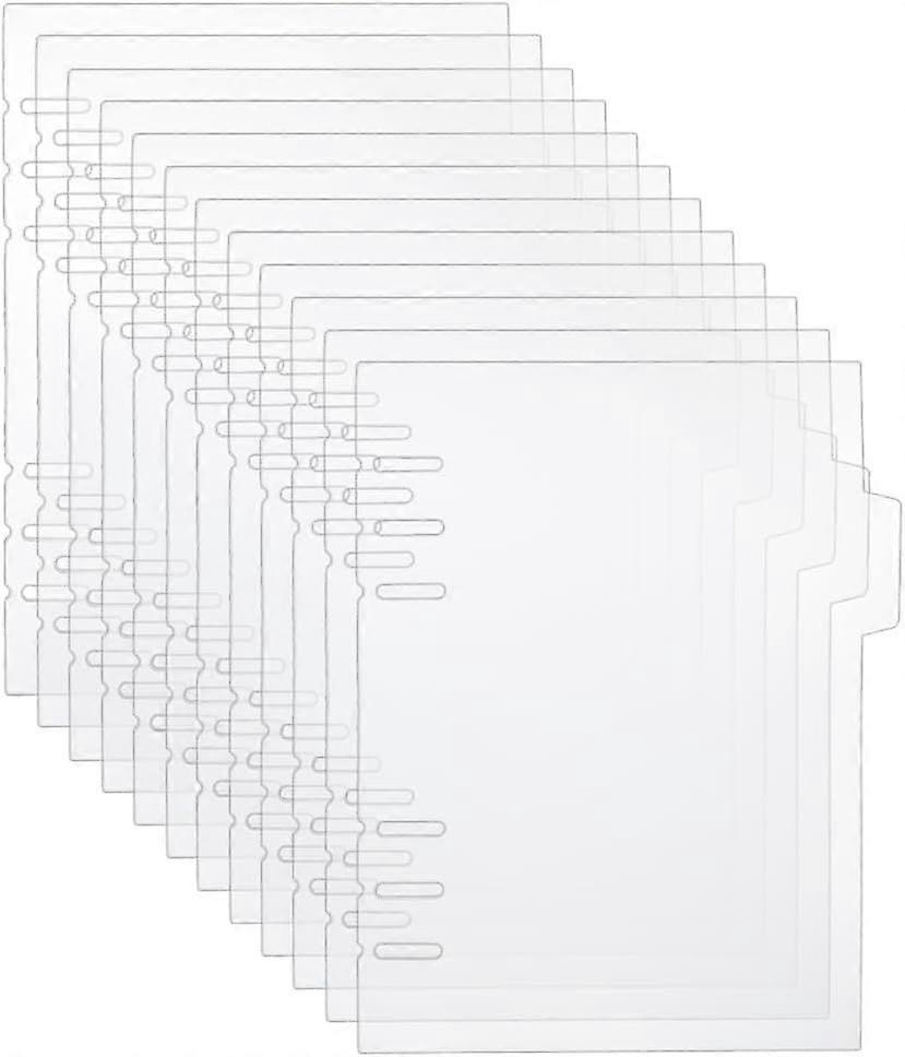 12Pcs Discbound Dividers 6 Rings Clear PVC Index Tab Divider Planner Supplies Dividers Tab Binder Index Notebook Accessories for Journal Notebook