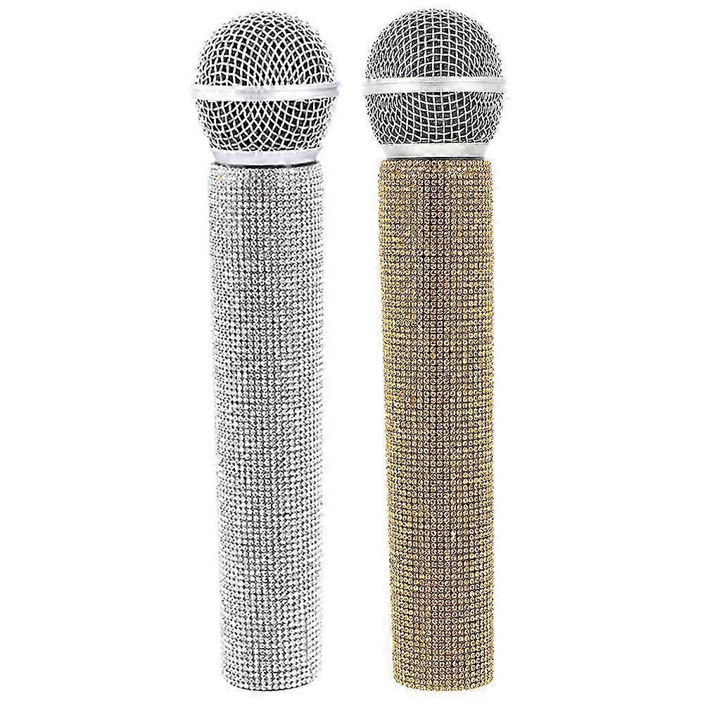 2Pcs Microphone Toy Prop Simulated Microphone Pretend Toy Microphone Model