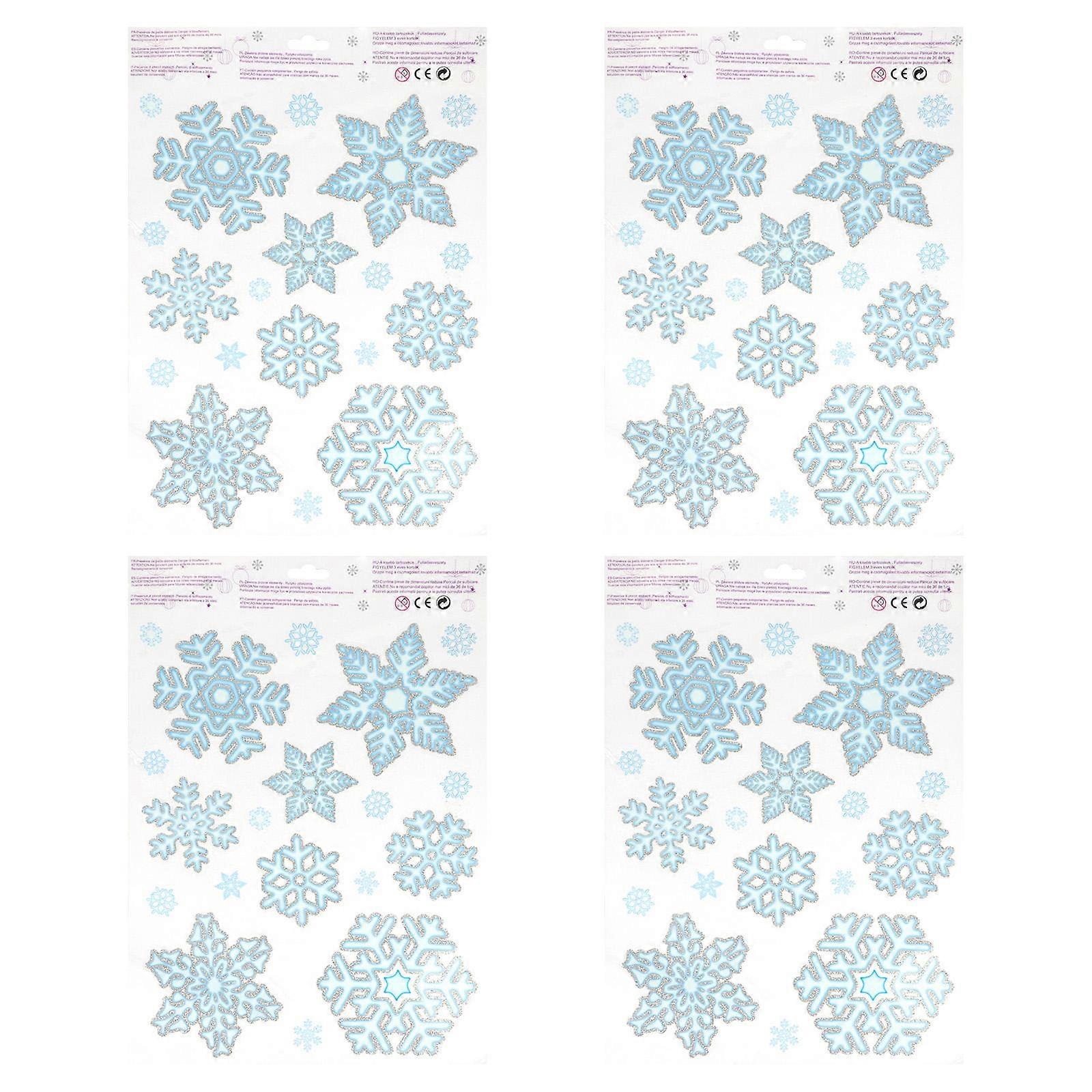 Removable Window Cling Christmas Snowflake Decal Shop Window 4Pcs