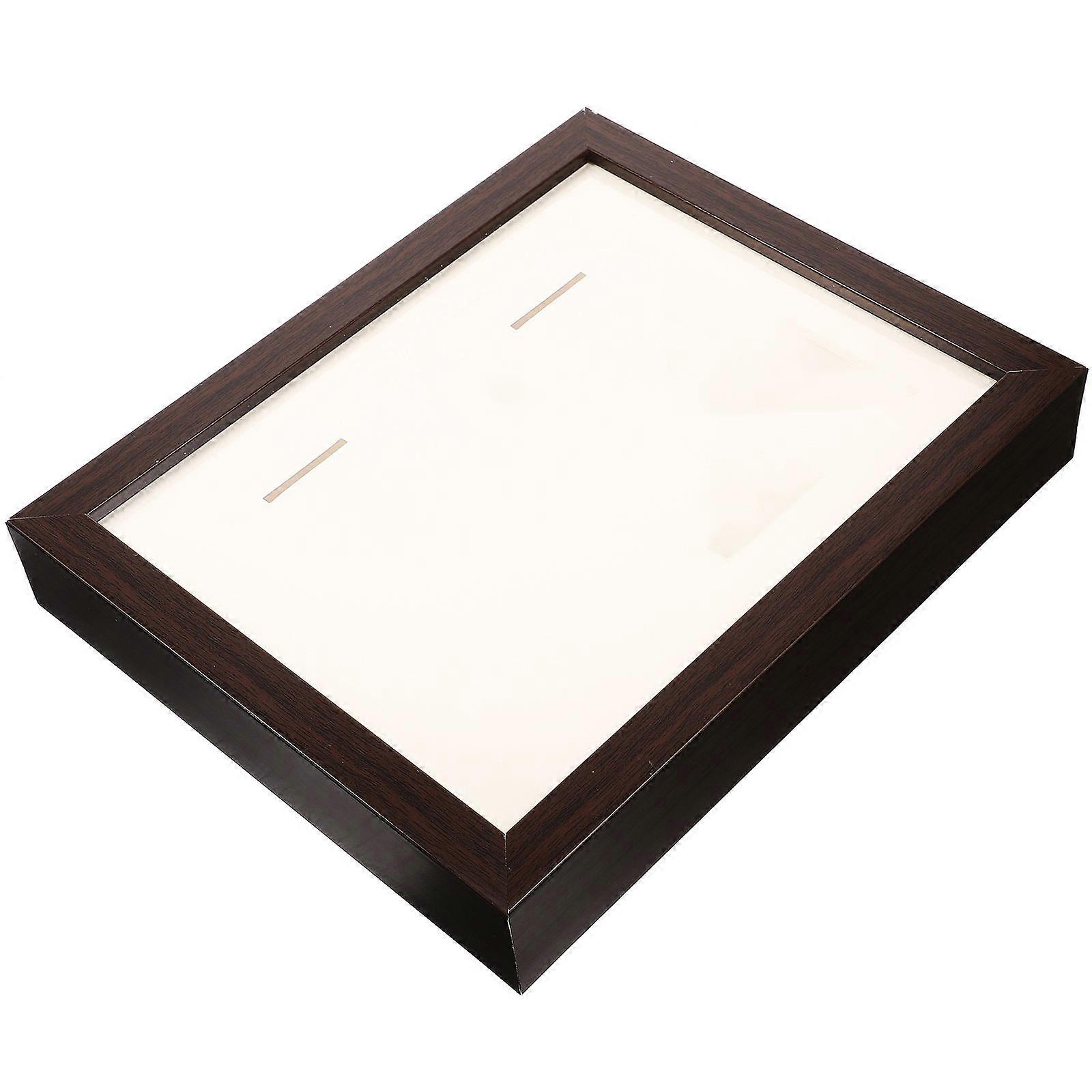 Sport Medal Display Box Storage Holder Wood Material Rectangular Shape Wall Hanging 1Set