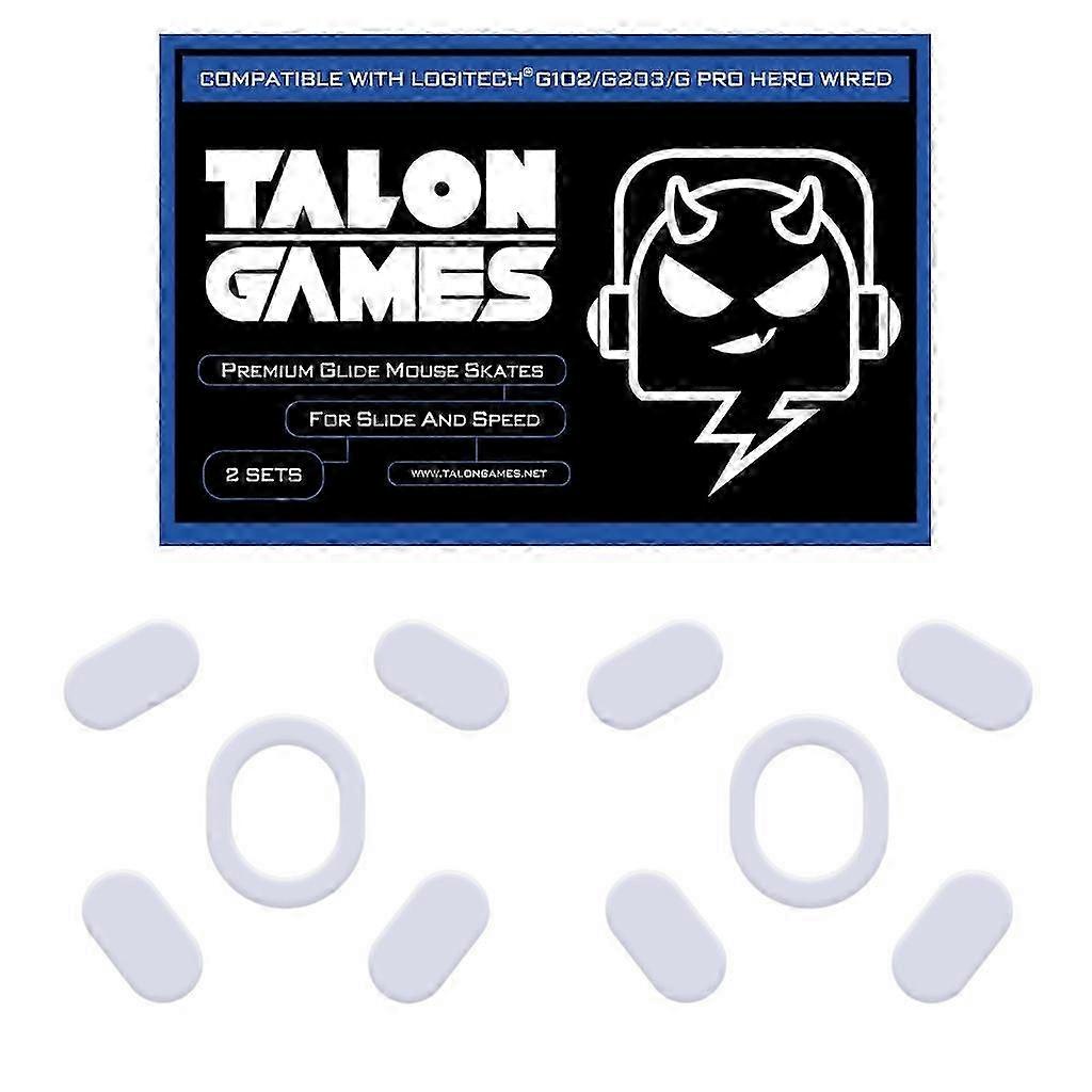 2Sets Mouse Feet Mouse Skates Stickers Pad Rounded Glides Curved Edges Replacement for G102 G203 G PRO Hero Wired Mouse