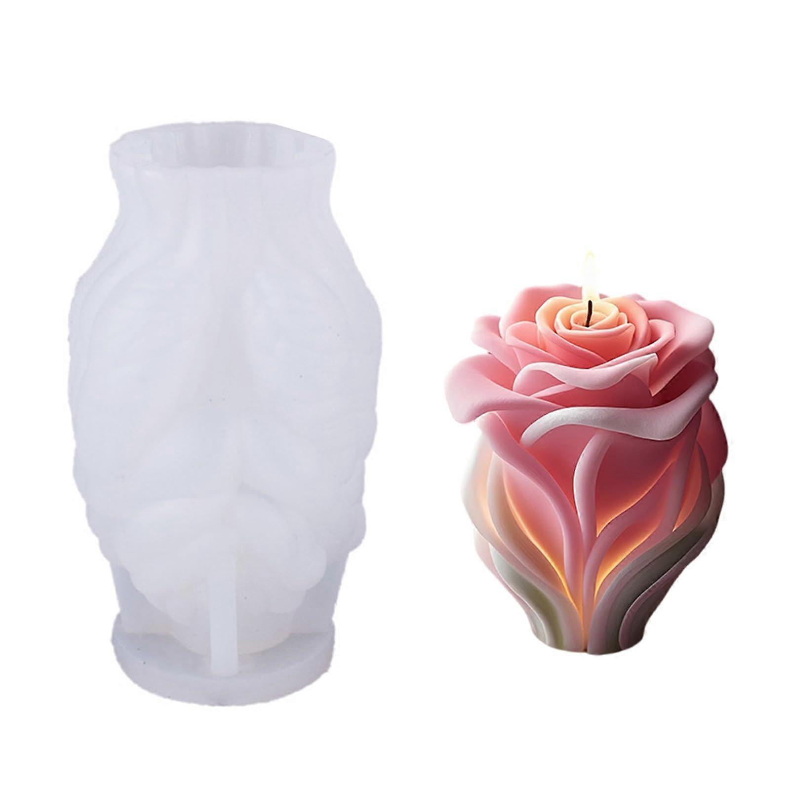 Flower Candle Silicone Mold with Elegant HandHolding Design for Resin Wax Soap Making
