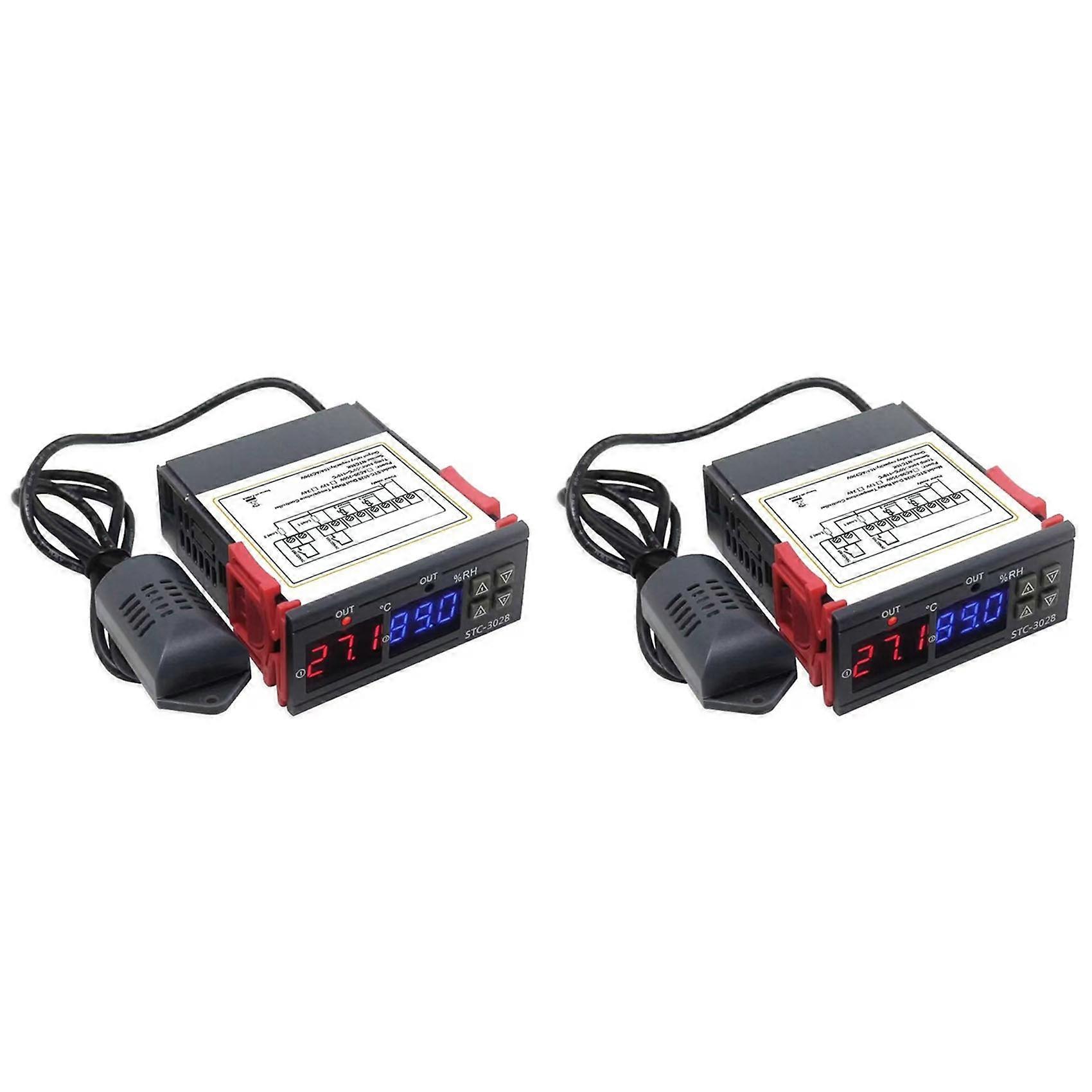 2X STC-3028 220V Digital Thermostat Thermometer Hygrometer Temperature Humidity Controller Regulator