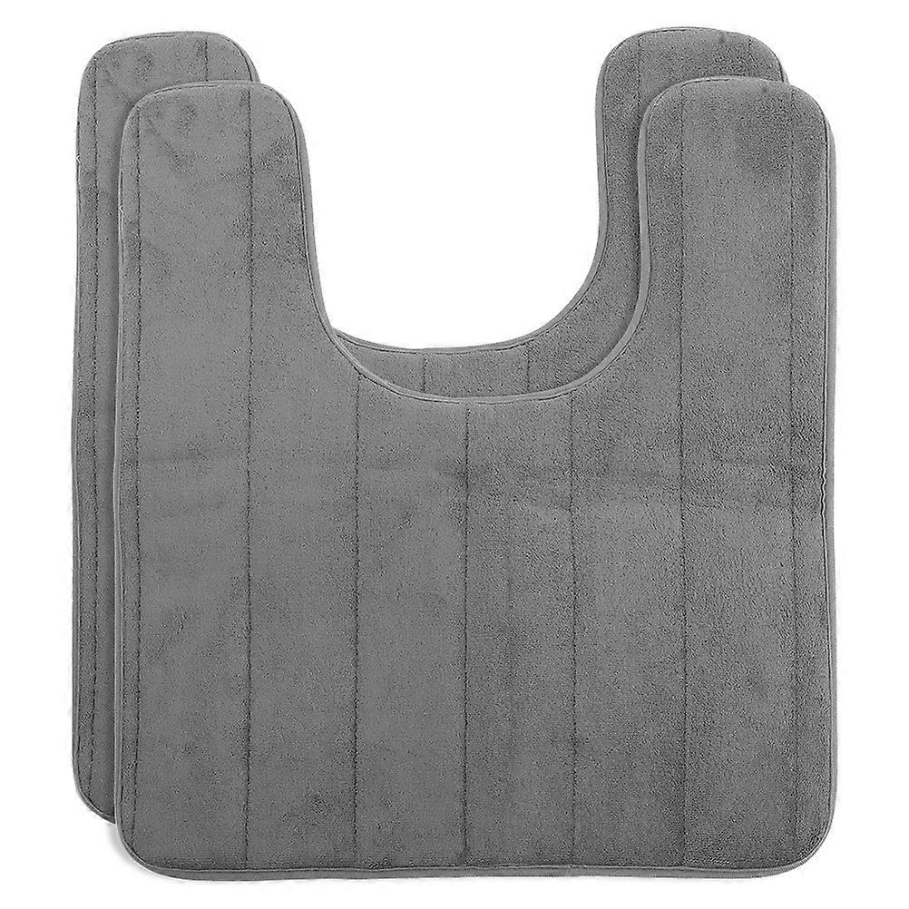 2kpl wc-huoneen matto imukykyinen kylpyhuoneen lattiamatto hidas paluu-wc U-muotoinen tyyny