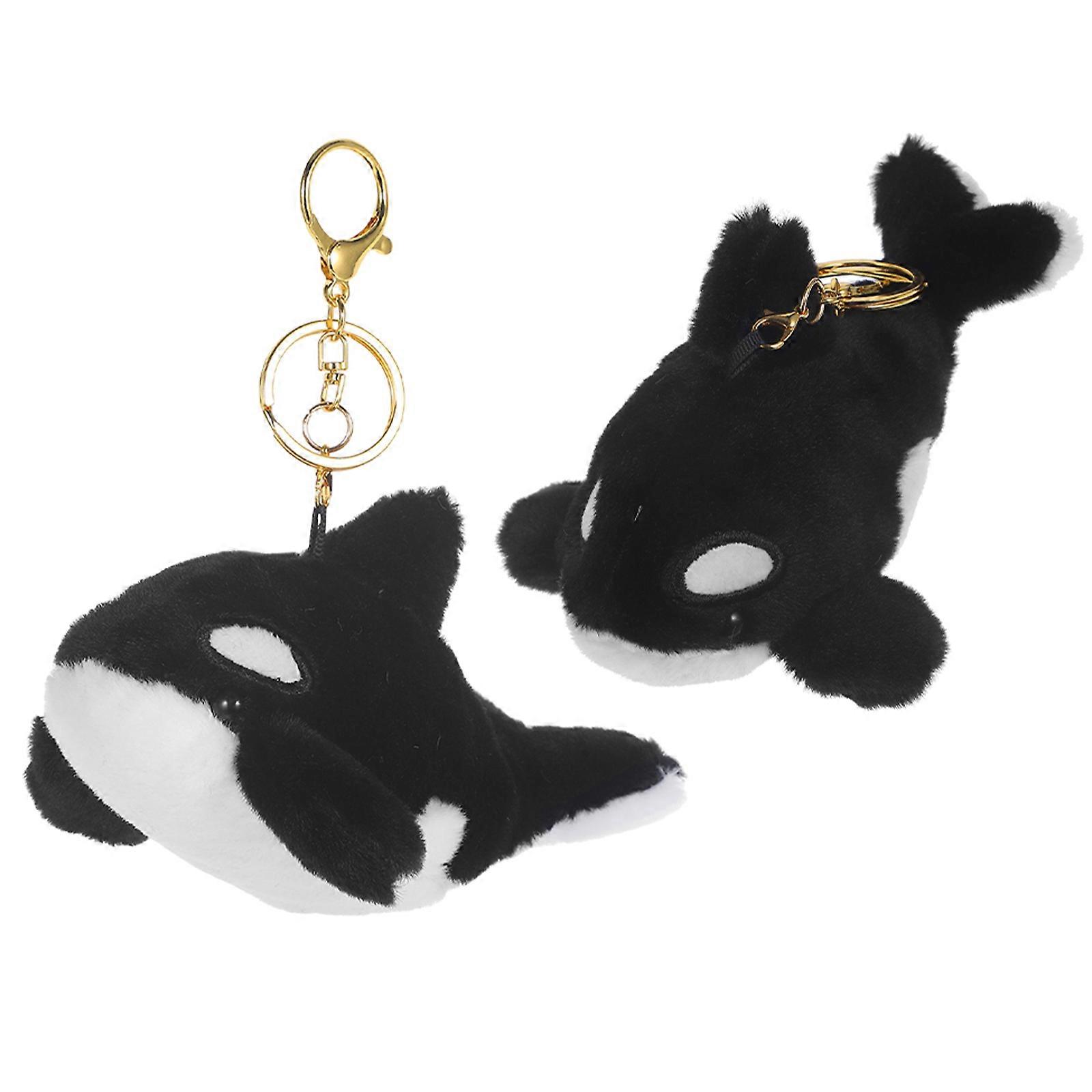Plush Whale Keychain for Hanging Keys 2Pcs Adorable Ocean Animal
