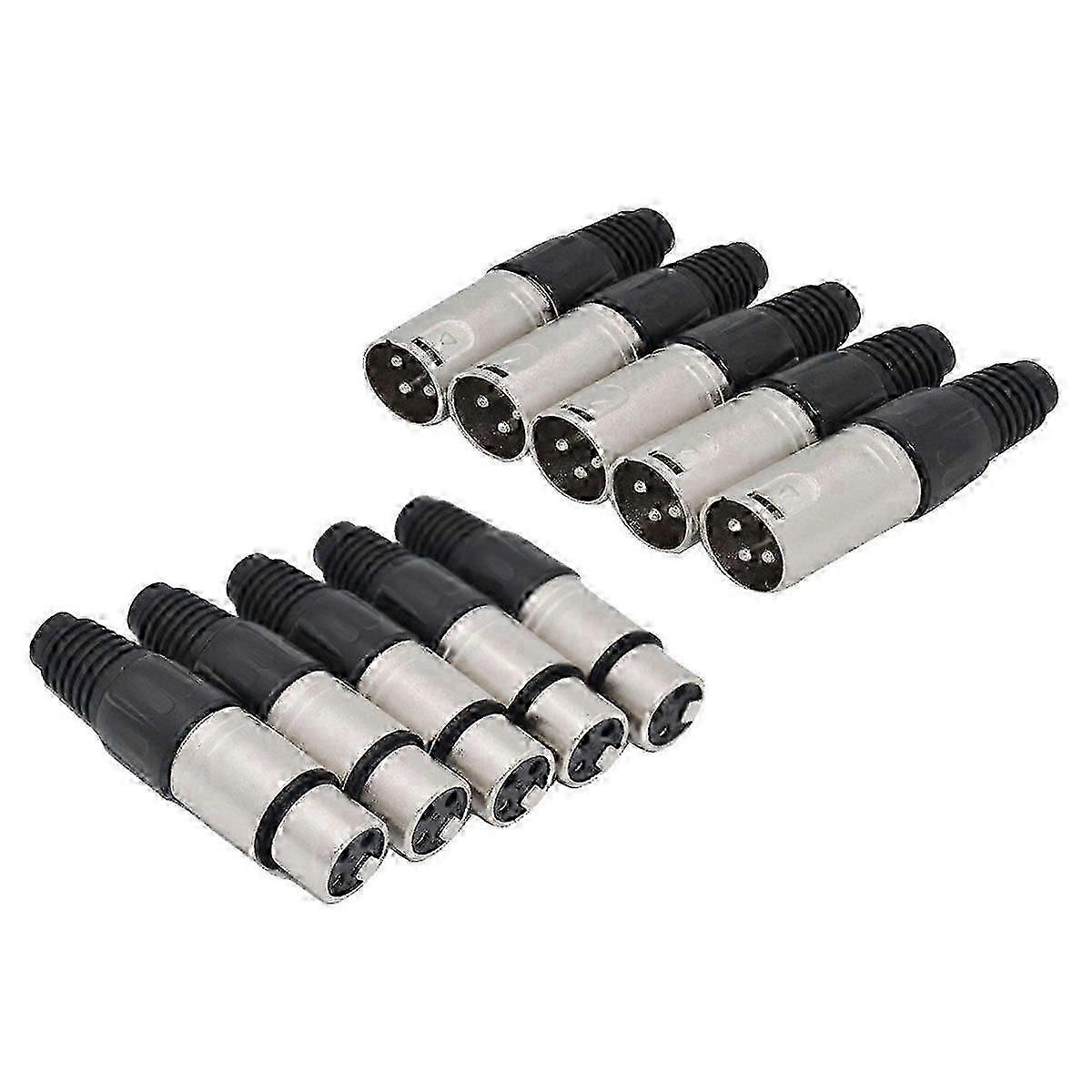 10x XLR-Lötstecker, 3-polig, männlich/weiblich