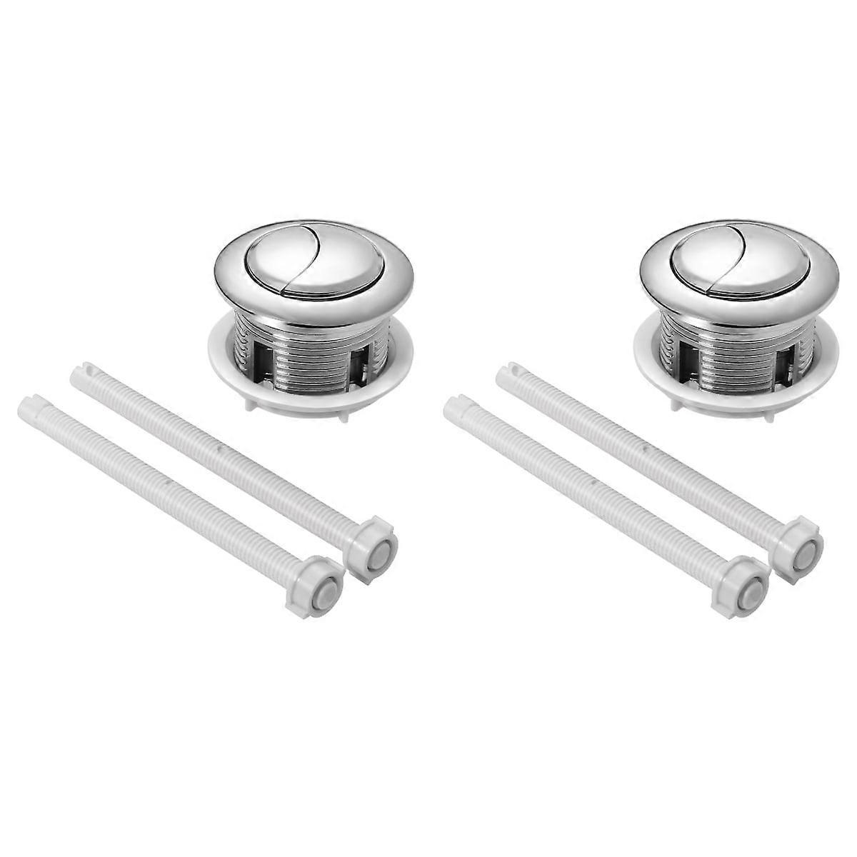 Set of 2 Button Toilet Water Tank Covers Lids Cisterns for Wc Accessories