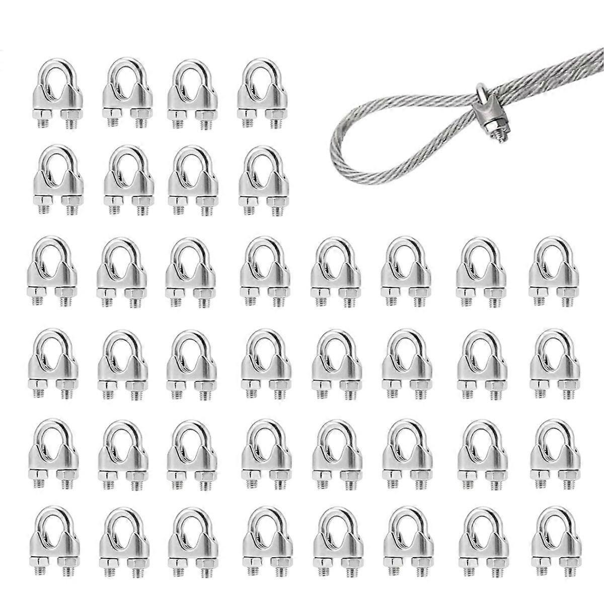 40-Pack 4mm Wire Rope Clamps
