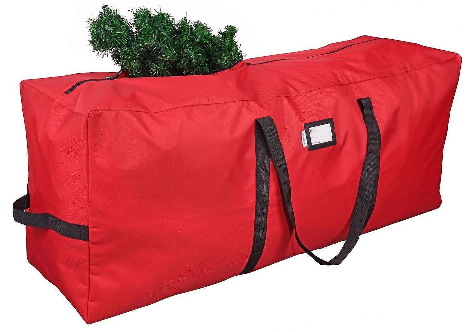 Christmas Tree Storage Bag for 9 Ft Tree, Heavy Duty TearResistant with Wide Zipper and Handles, Red