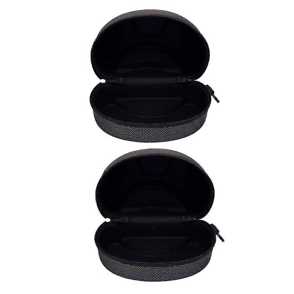 Protective Large Hard Shell Motorcycle Goggles Case for Storage 2Pcs Black