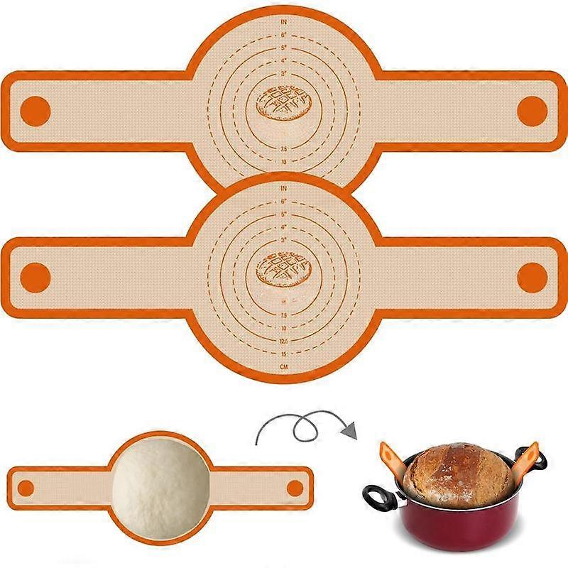 Bread Sling for Dutch Oven, Non-Stick & Easy to Clean Bread Baking Mat Set, 2 count  Bread Sling with Long Handle to Transfer Sourdough