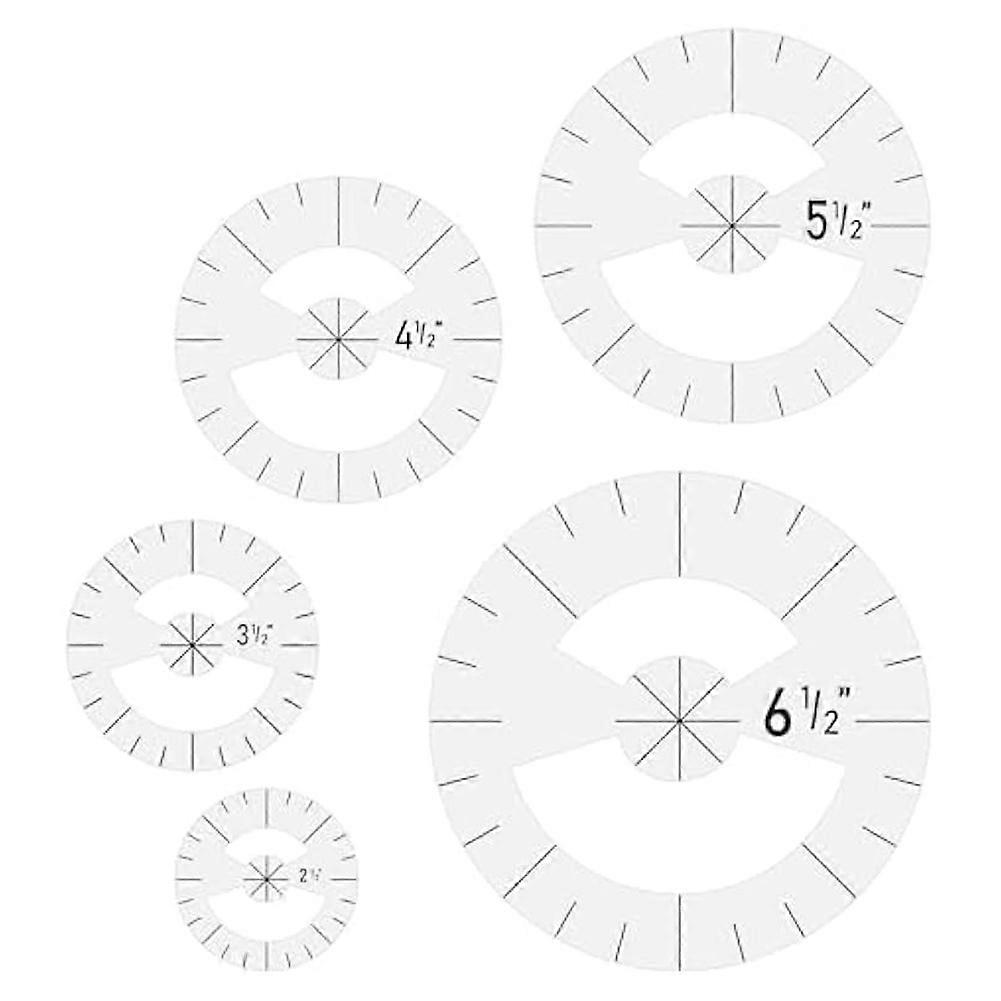 5Pcs Circle Ruler Quilting Template Set Circle Templates