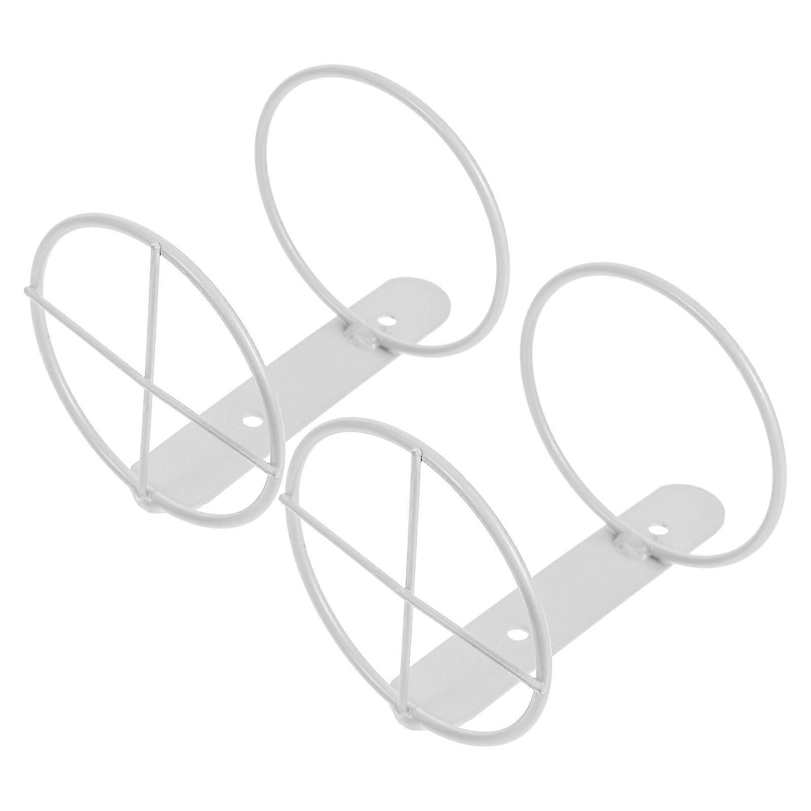 Wall Mounted Rack Iron Holder for Storage 2Pcs White Hanging Organizer