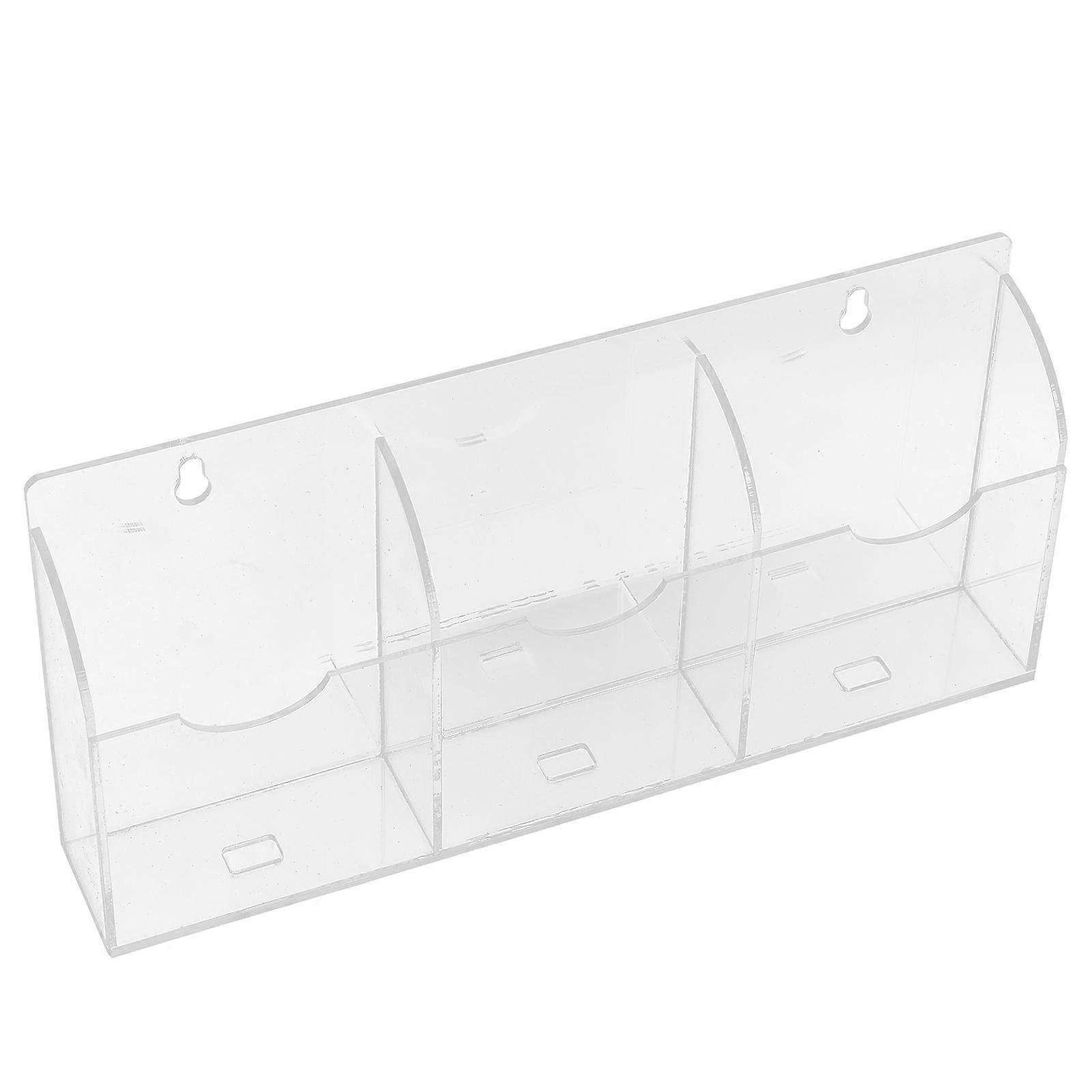 Wall Mounted Phone Holder Organizer for Storage Use Multi Functional 3 Compartments