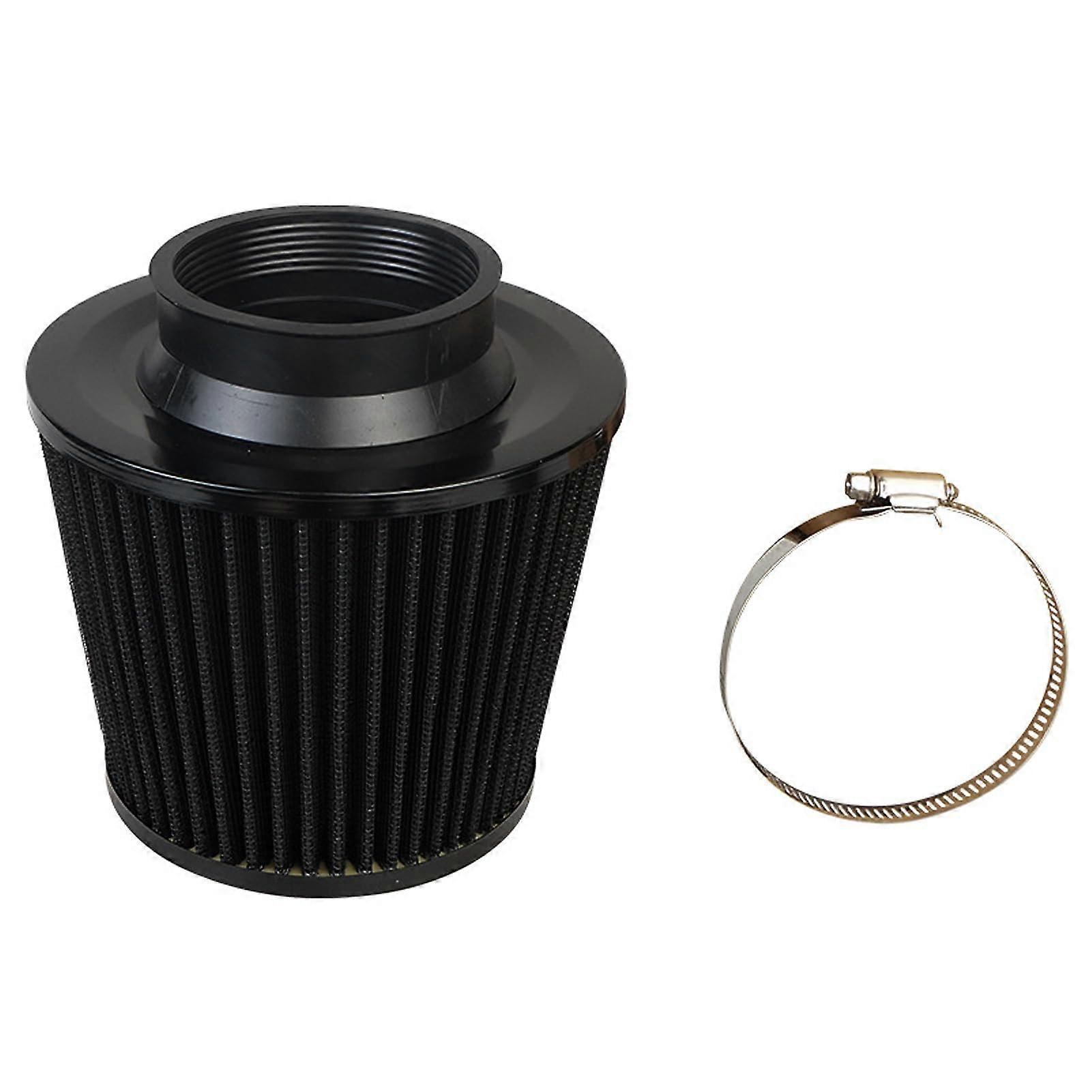 Universal 3 Inch Cold Air Intake Filter with Washable ClampOn Performance Air Filter Black