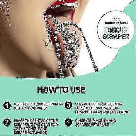 Tongue scraper U-shaped Stainless steel