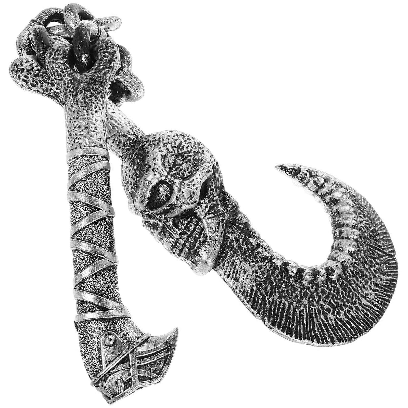 Skull Chain Hook Decor for Halloween Supply Durable Plastic Prop