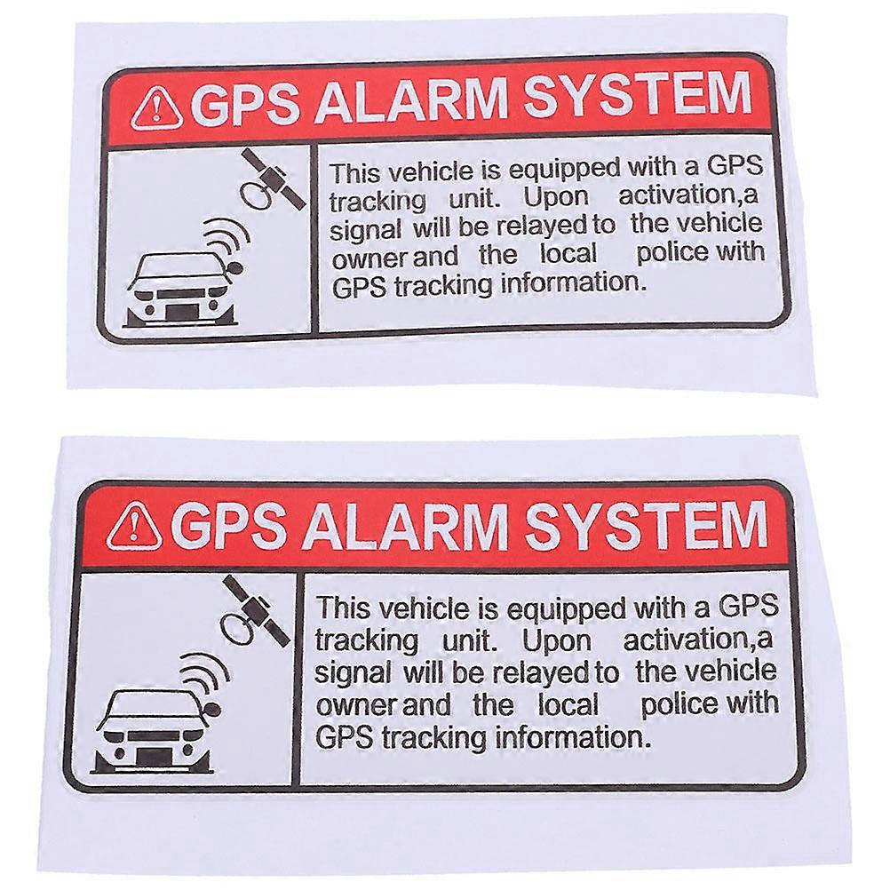 Car Warning Decals Adhesive Vehicle Security Stickers for Alarm System 2Pcs