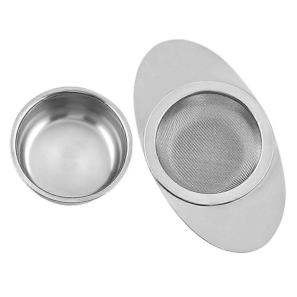 Silver Stainless Steel Tea Filter Double Handles for Home Use Tea Infuser