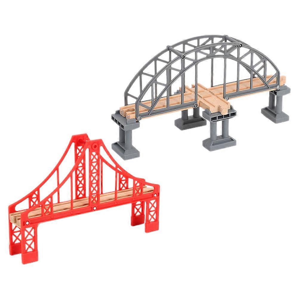 Fire Toy Train Bridge Train Track Bridge for Kids 2Pcs Plastic Accessories