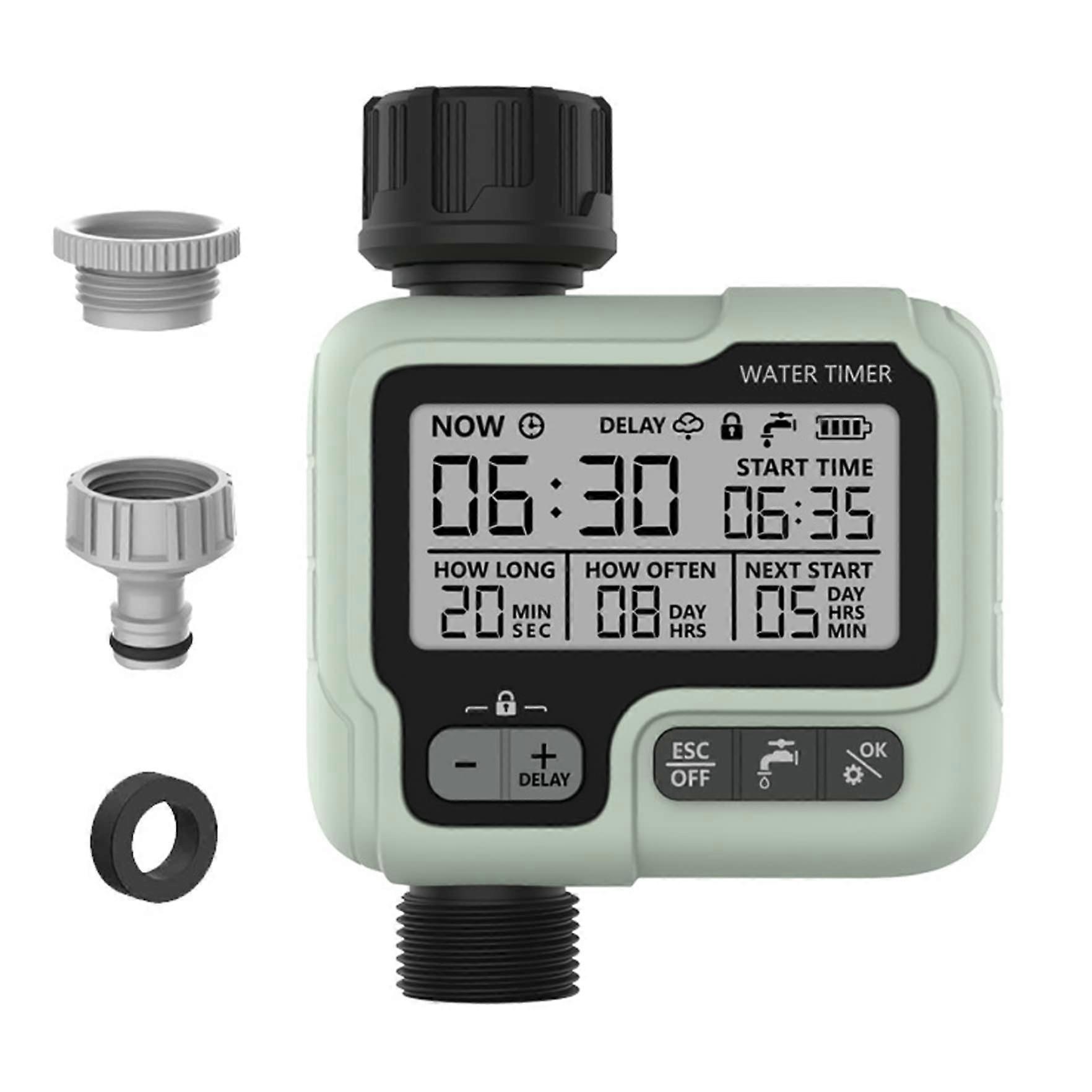 Garden Hose Timer Waterproof Large Screen Smart Irrigation with Rain Delay and Child Lock
