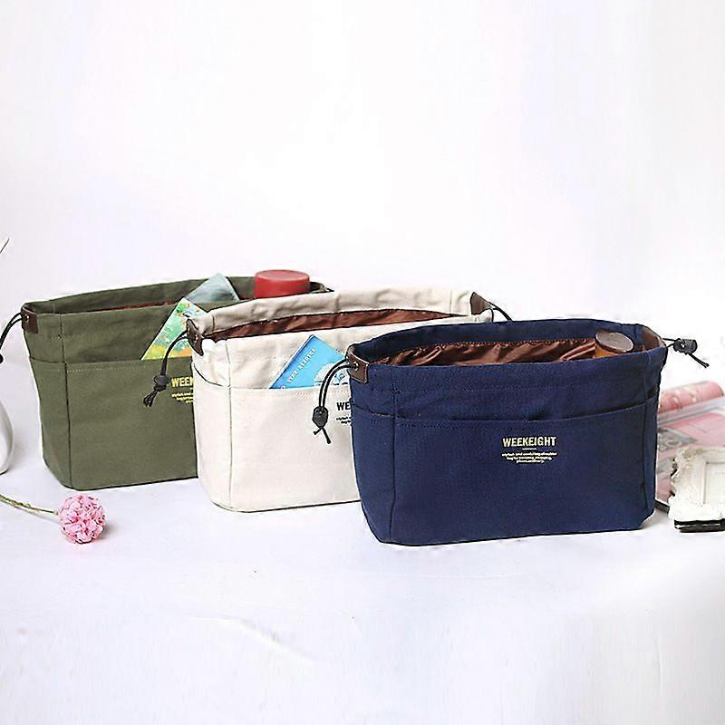 Practical Portable Inner Bag for Cosmetics Storage, Waterproof Canvas Storage Bag, Large Capacity Inner Lining Bag