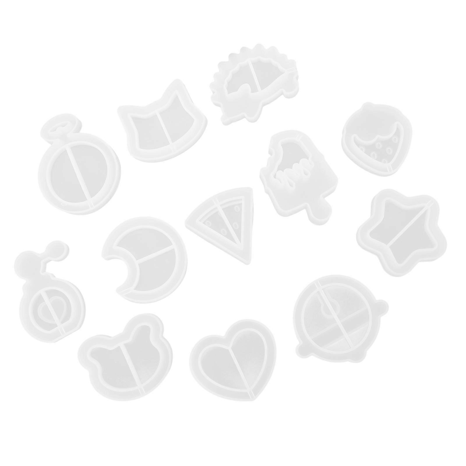 Crystal Epoxy Silicone Mold for DIY Pendant Making 12Pcs Kit