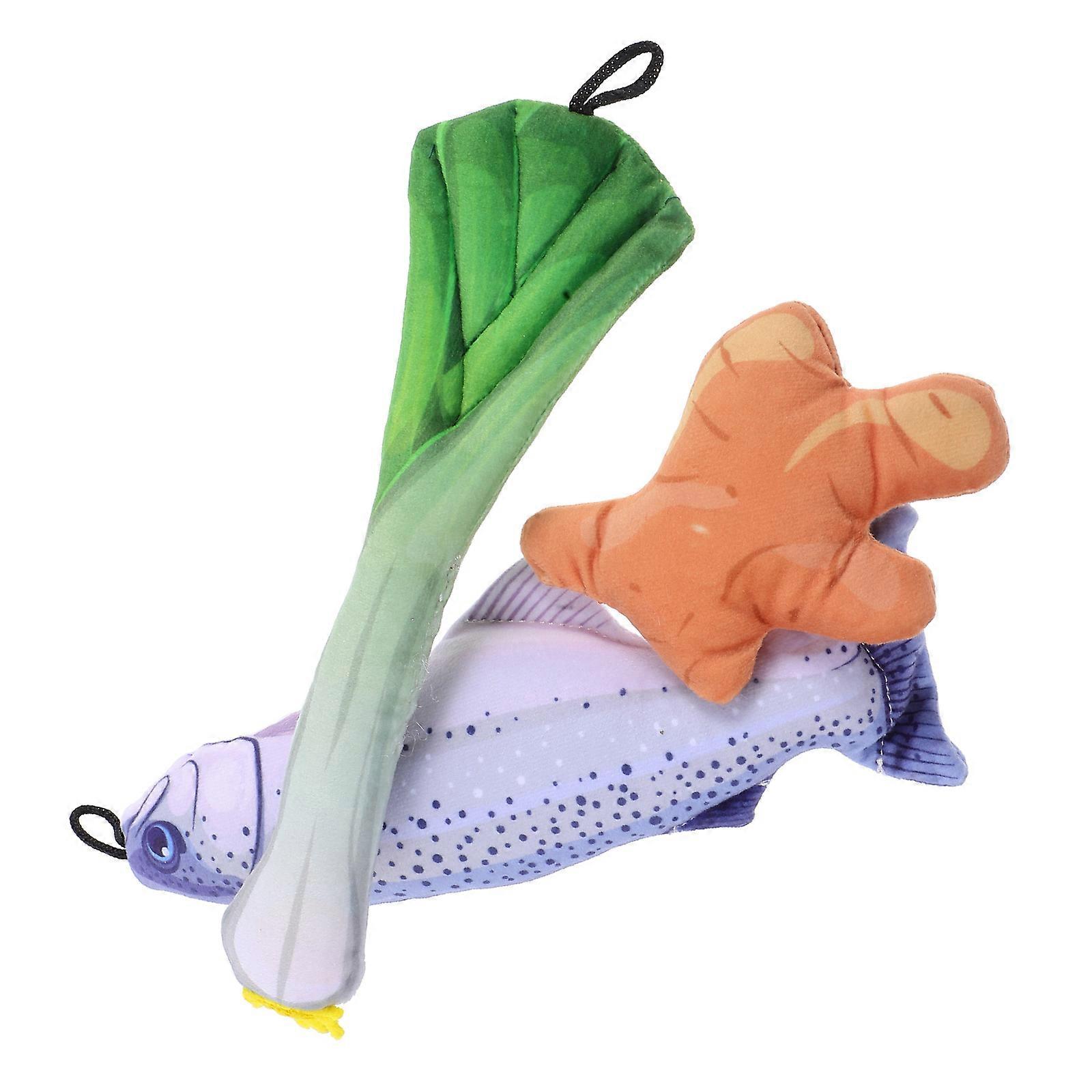 Soft Plush Catnip Toy for Teeth Cleaning 9Pcs Interactive Fish Chew