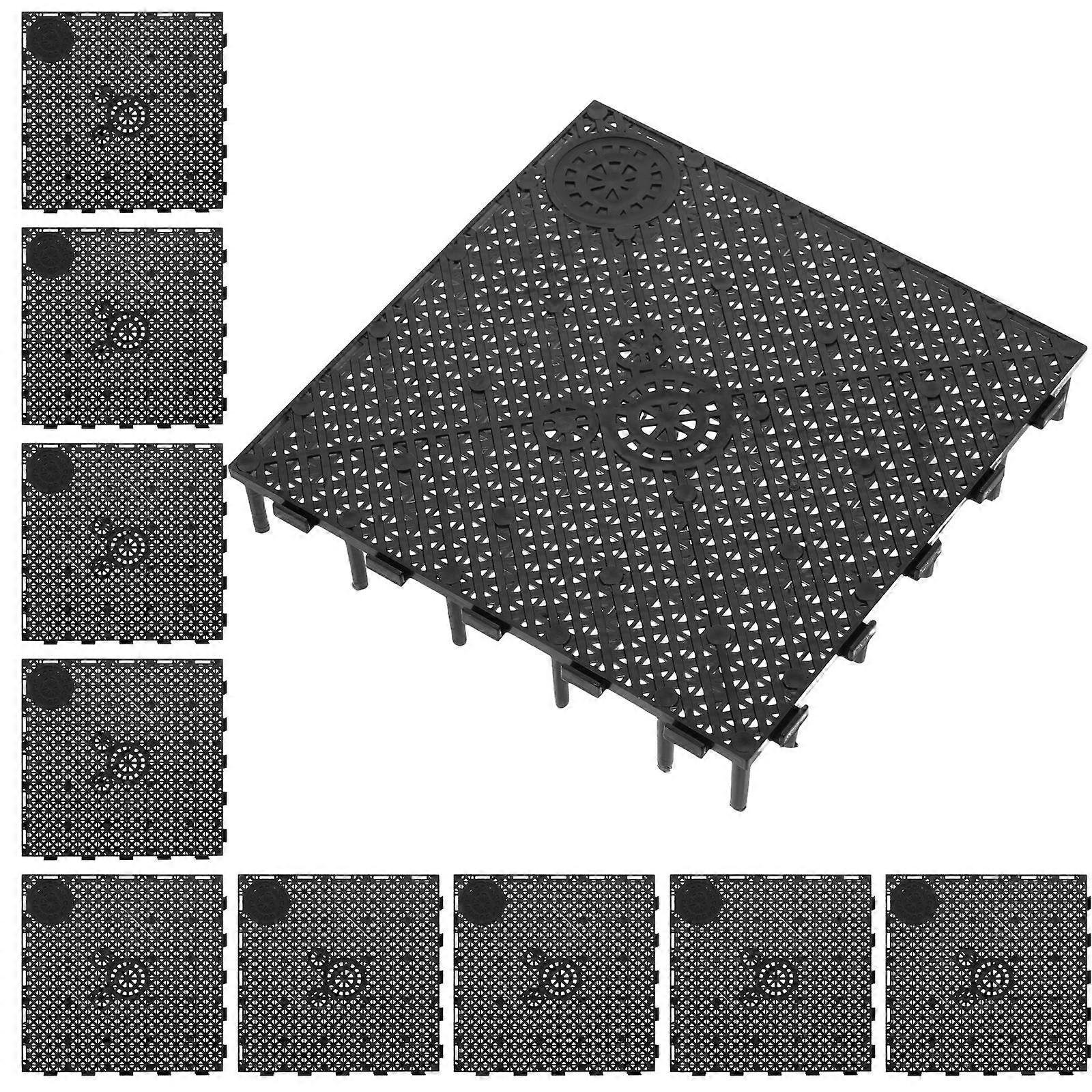 Fish Tank Filter Plate Bottom Filter for Aquarium Use 10Pcs Black PVC