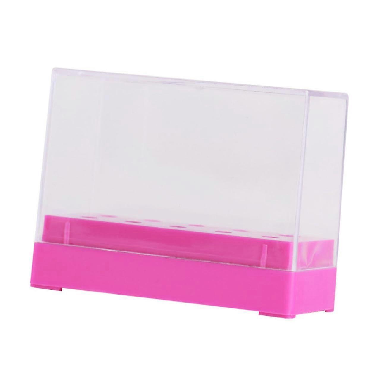 Nail Drill Bits Storage Box with Organized Compartments and Durable Plastic Holder for Manicure Tools
