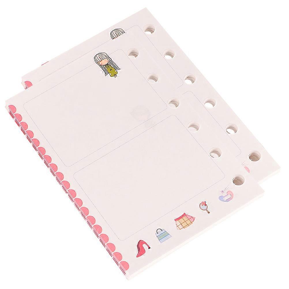 Loose-Leaf Notebook Refills Planner Refill Paper Diary Writing Financial Record Keeping General Users Daily Use Multi-Colored 2Pack