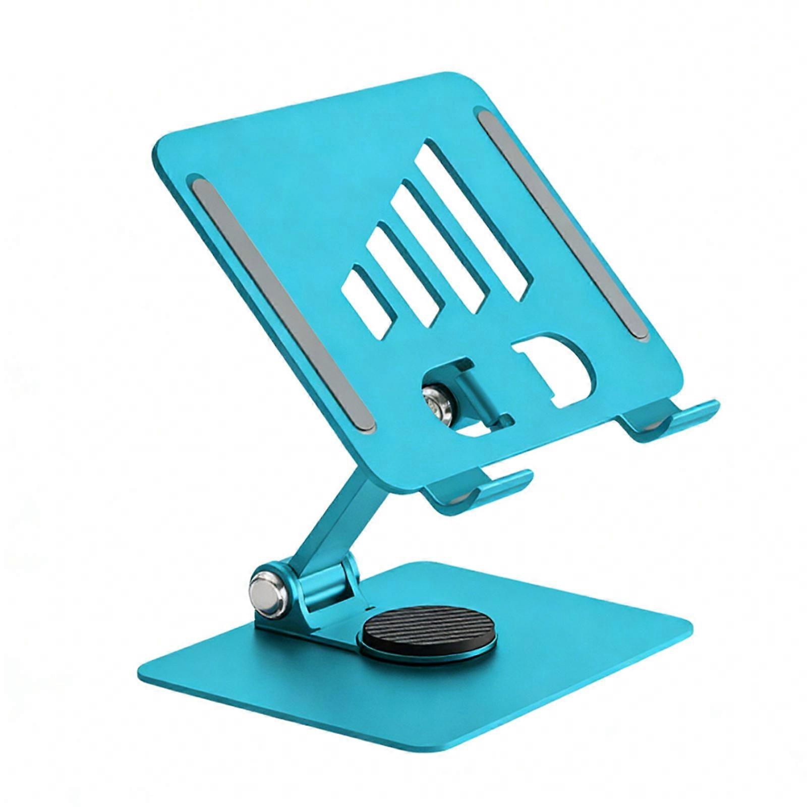 Foldable Tablet Bracket Stand Portable Laptop Bracket Heat Dissipation 360 Degree Rotatable Adjustable Stand for Laptop  Blue