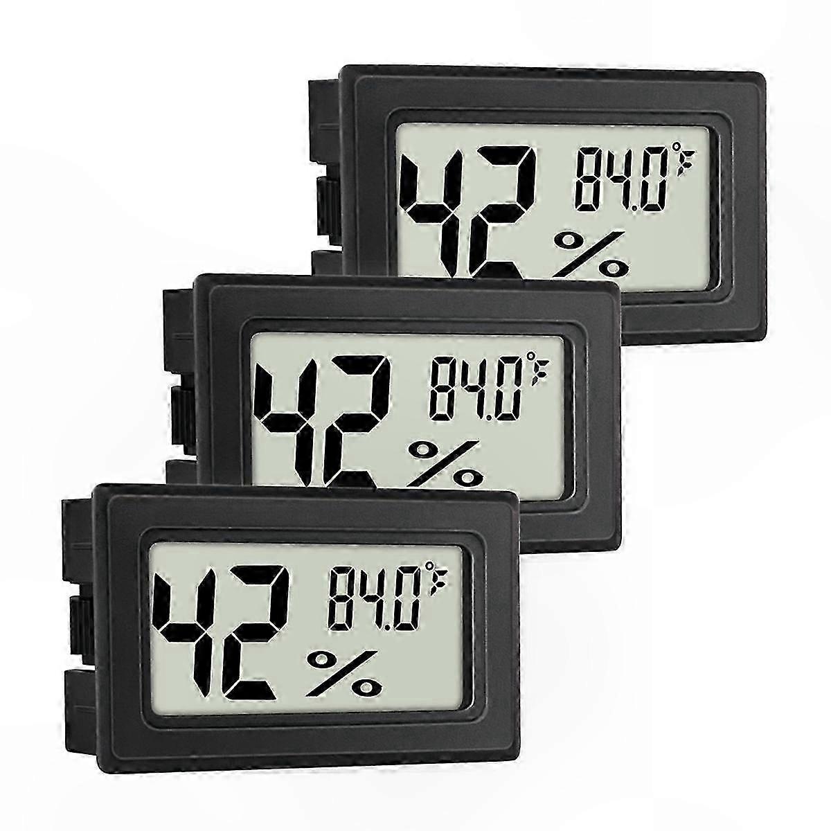 Digital Thermometer Hygrometer 3-Pack, Indoor Humidity Gauge with Probe