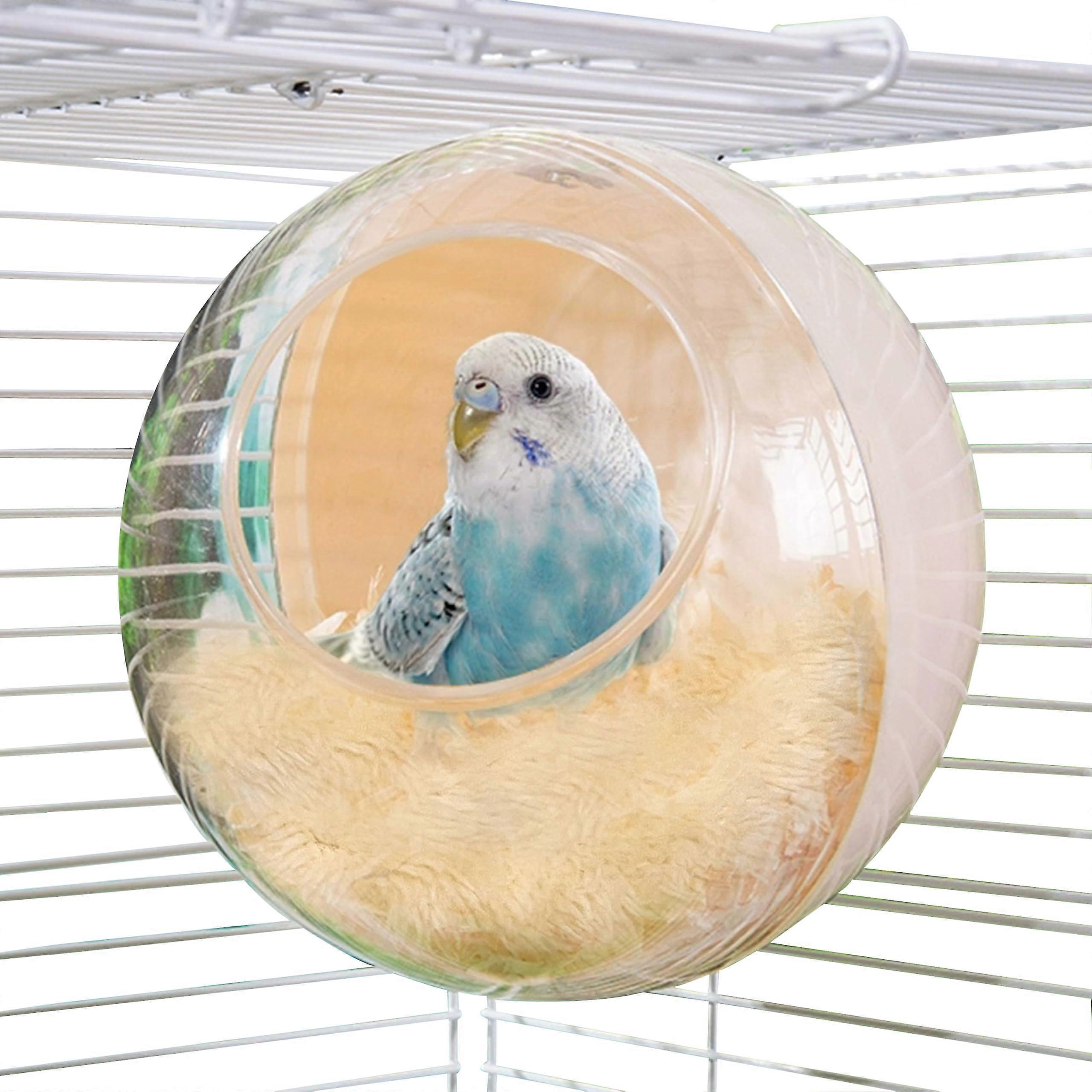Bird Cage Nest Clear View Plush Bed for Parakeet Breeding Sleeping Detachable Chewproof