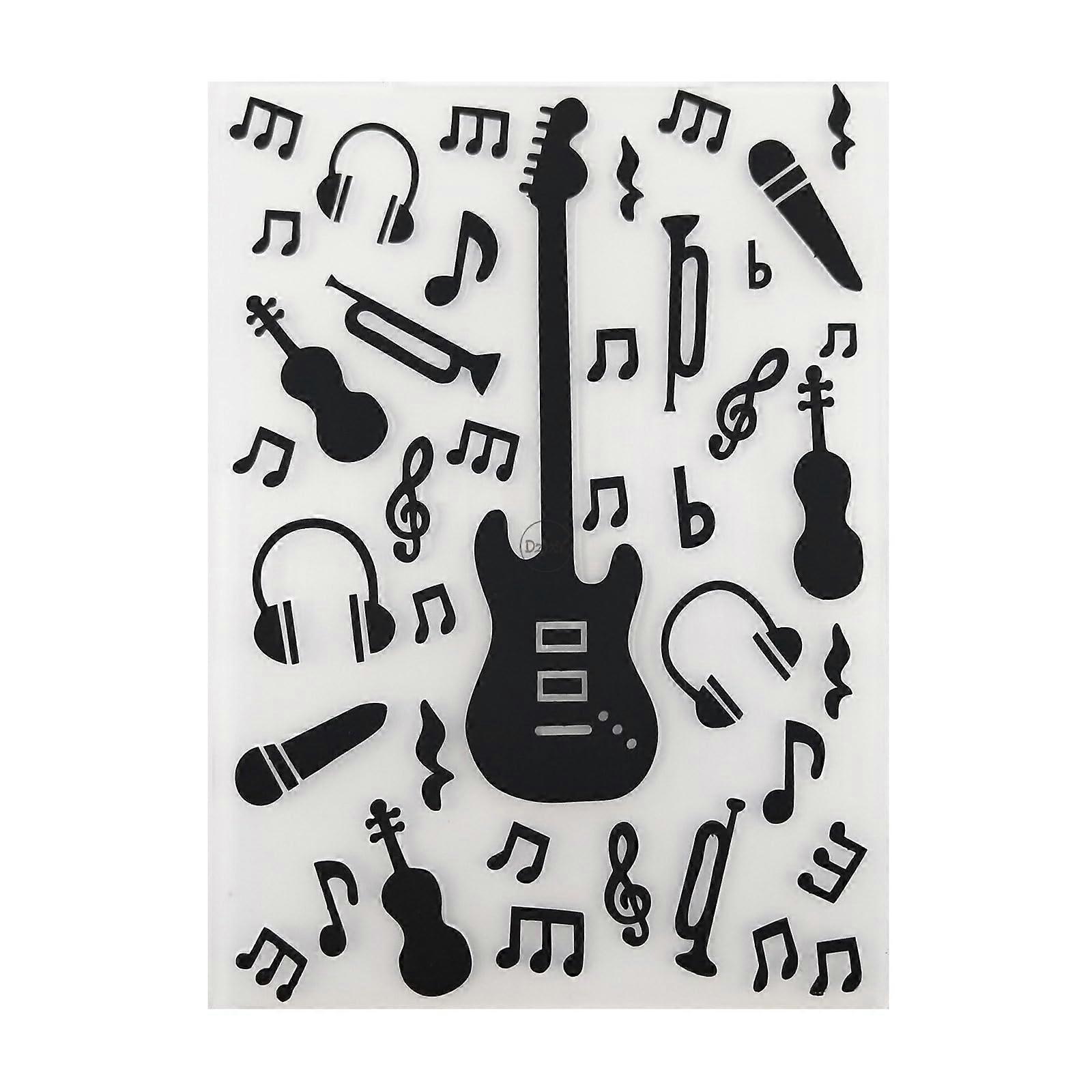 Guitar Note Embossing Folder 3D Scrapbooking Template for DIY Card Making and Paper Crafts