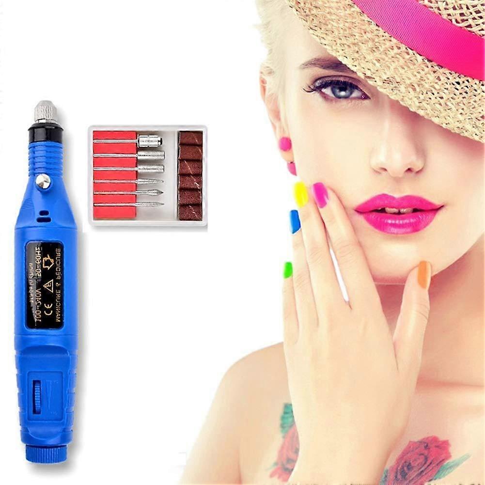Electric Nail Drill with Adjustable Speed Control, Professional Manicure Pedicure Kit, Blue