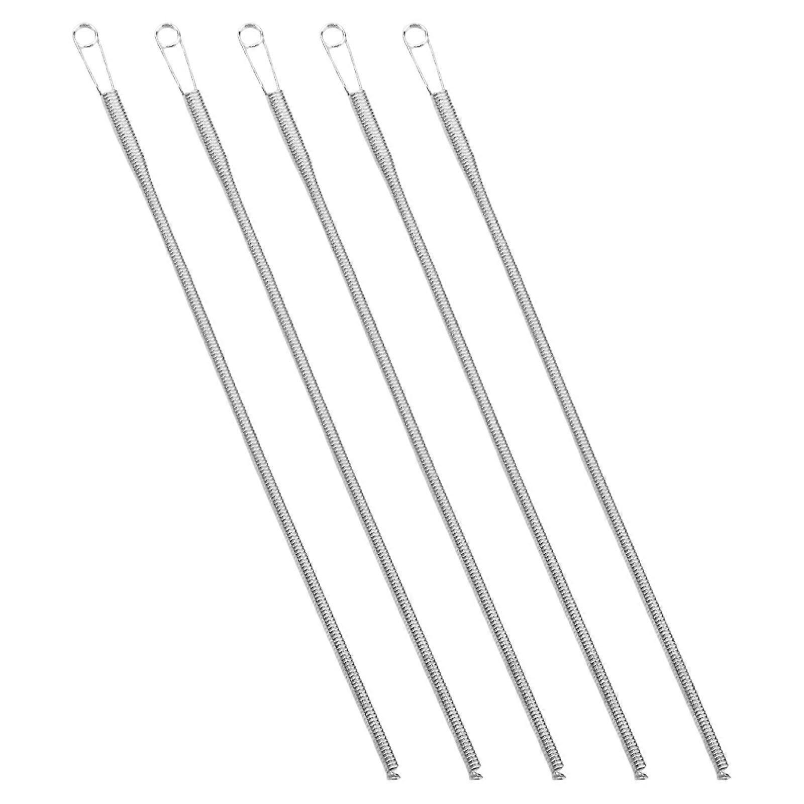 5pcs Flexible Spring Drawstring Threading Tool Metal Cord Threader Device For Easy Elastic Waistband Rope Insertion Multipurpose Sewing Accessory