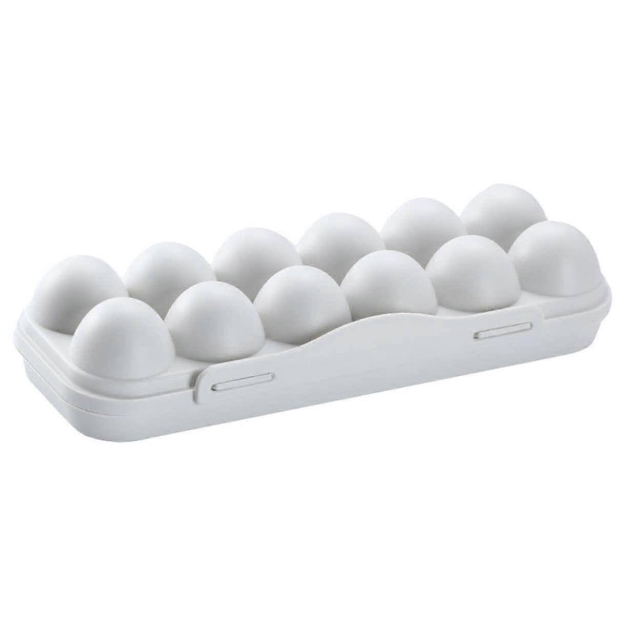 Grey Egg Storage Box for Refrigerator, AntiCollision Fridge Egg Holder with Easy Access and SpaceSaving Design